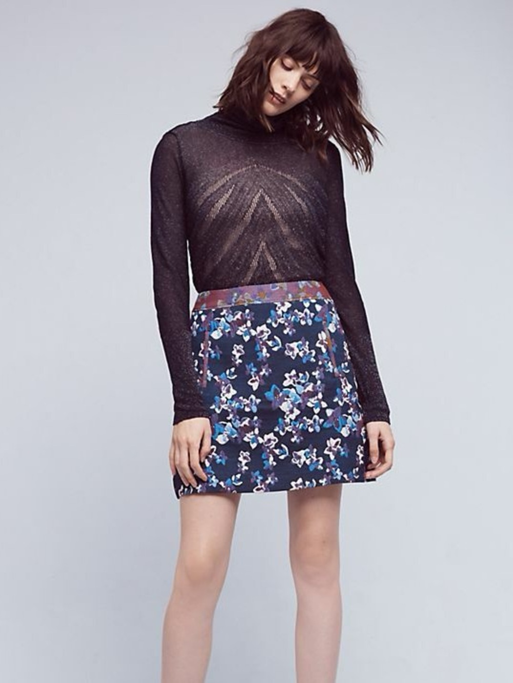 Anthropologie Maeve Printed Cardana Floral Brocade Mini Skirt Women’s Size 2 EUC
